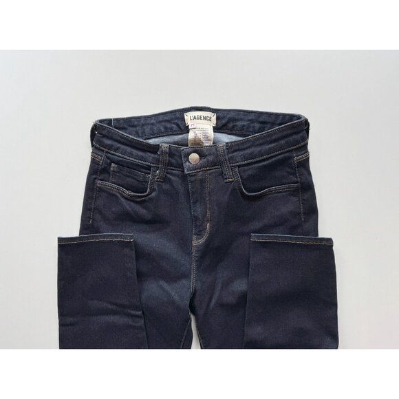 L'AGENCE Margot Midnight Dark Blue High Rise Skinny Ankle Jeans, Size 25 - Picture 11 of 15